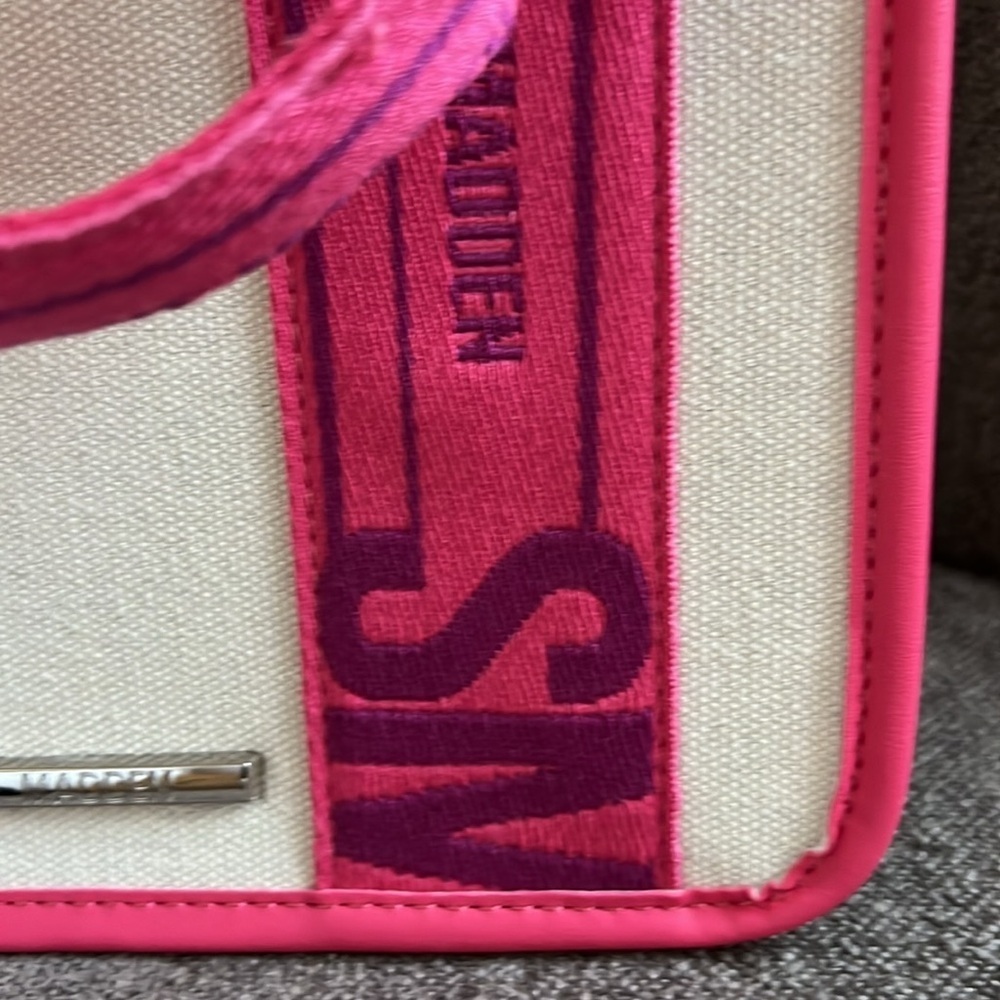 NWT Steve Madden bwebber satchel pink flash canvas crossbody tote bag - Picture 12 of 12